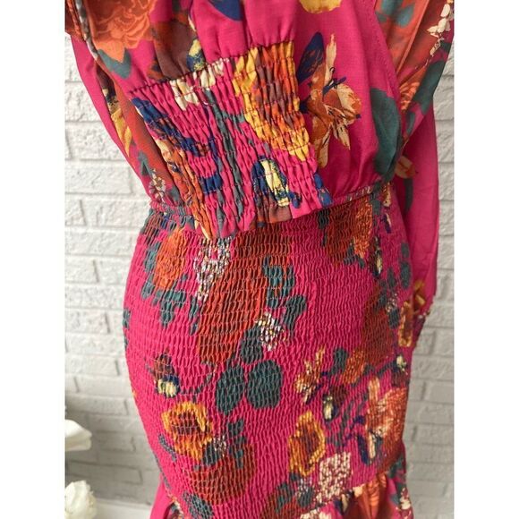Willow + Root Multicolored Puffed Long Sleeve Smocked Dress Size S - Picture 9 of 11